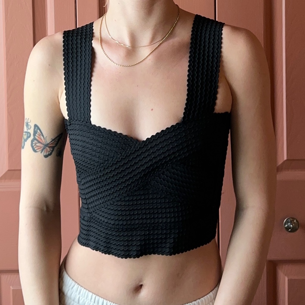 Black strap bustier top